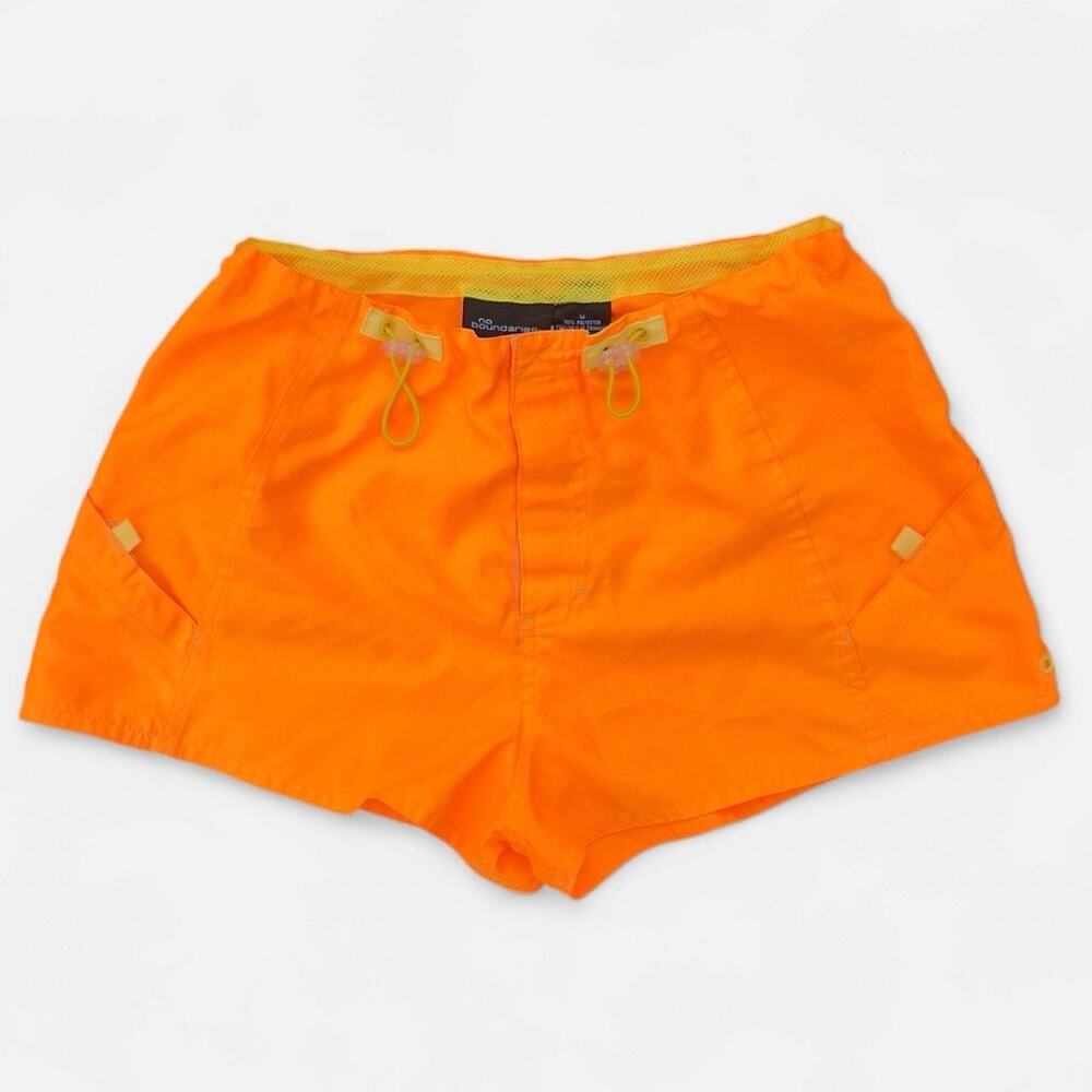 No Boundaries Y2K 2000s Neon Orange Swim Board Shorts